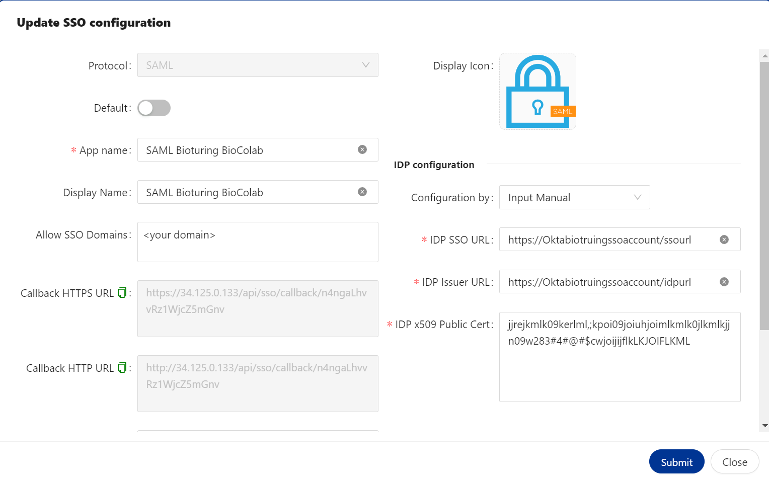 saml update