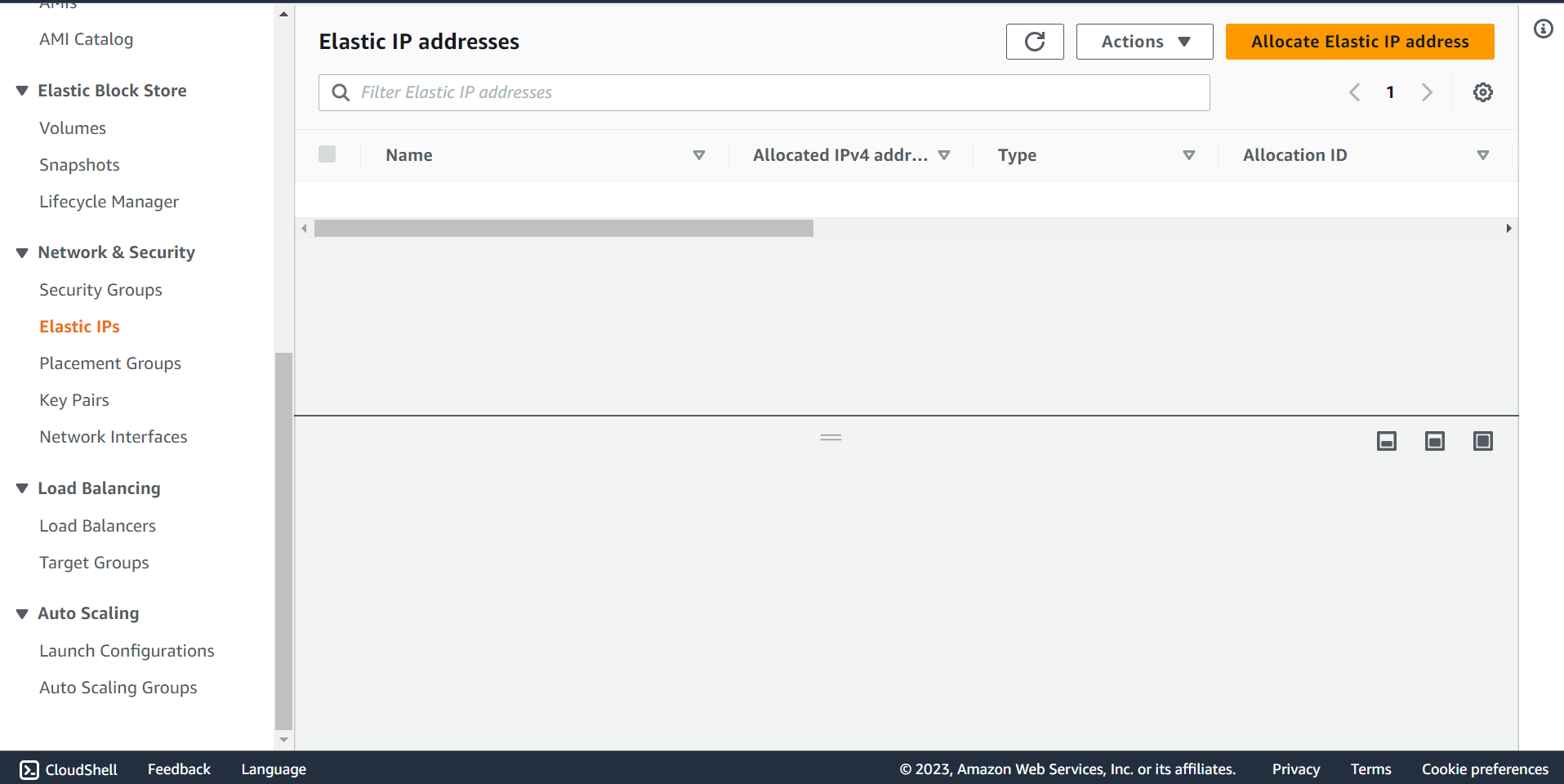 Elastic IP assign step1