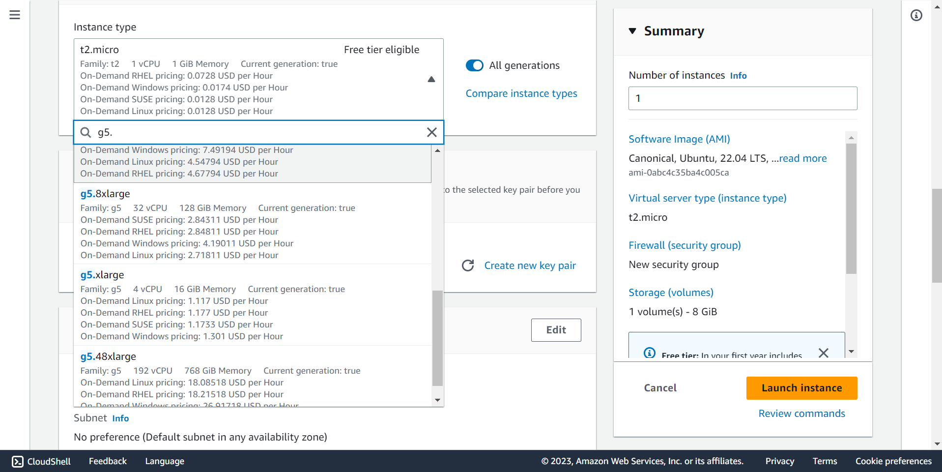 ec2 Instance type